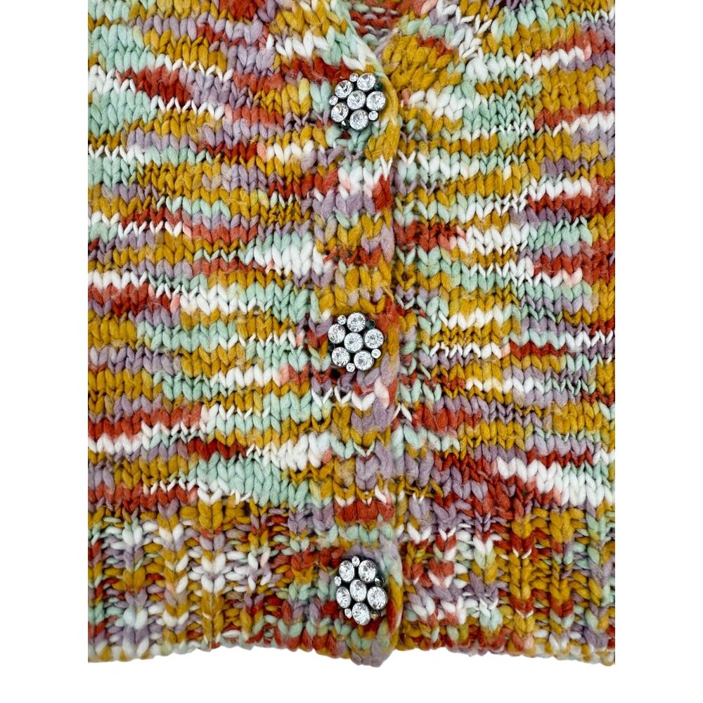 Wild Fable Multicolored Rhinestone Button Front Cardigan Knit| Boho Indie Sleaze - Picture 15 of 16